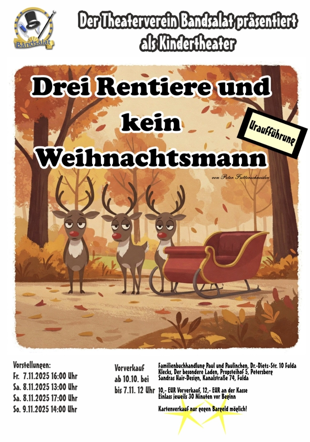 Peter Futter Schneider – Geschichten aus Büchern durch Bühnenaufführungen zum Leben erwecken – Das Plakat